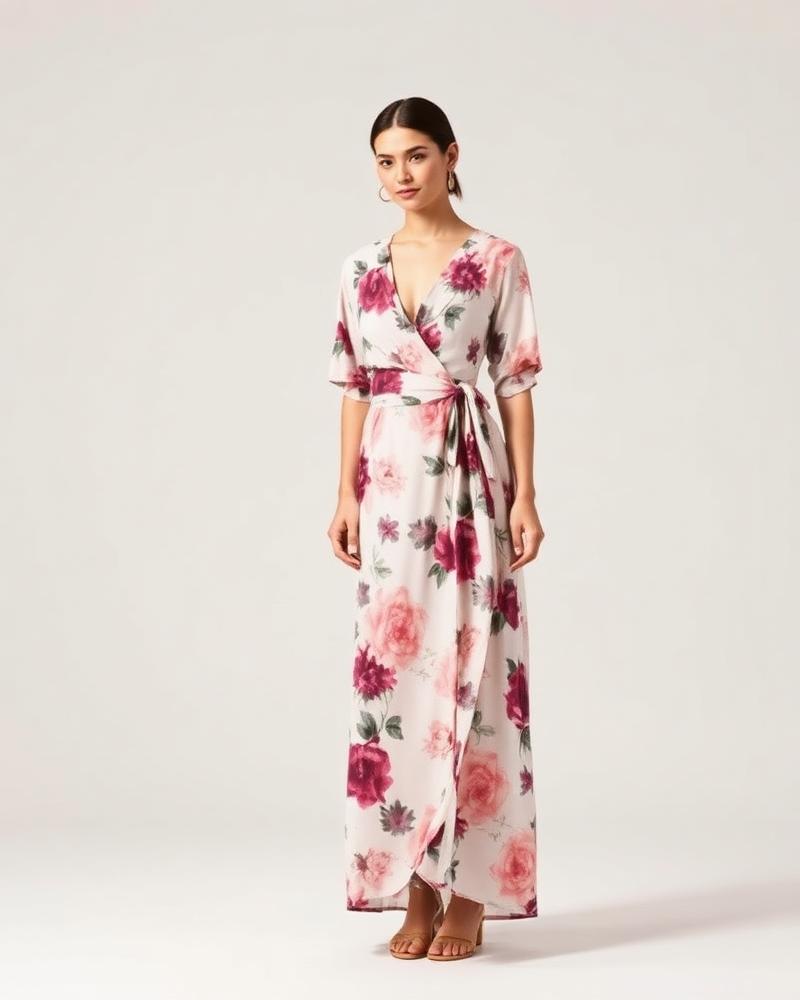 Floral Wrap Maxi Dress